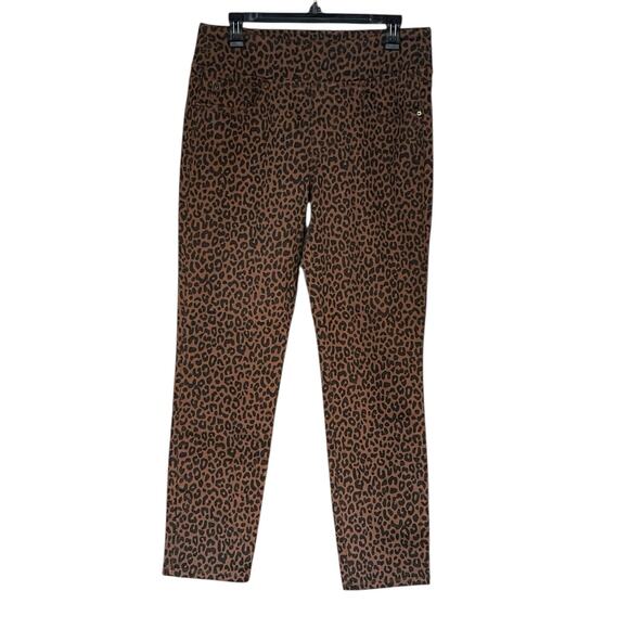 Belle by Kim Gravel Size 12 Animal Print Leopard TripleLuxe Twill Jeans 32" - Picture 2 of 8